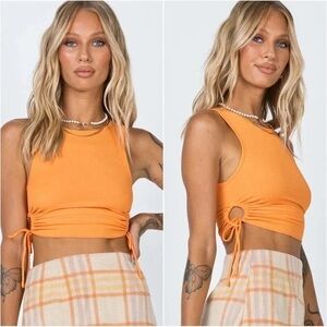 Princess Polly Samara Ruched Tank Top – Orange – US 6